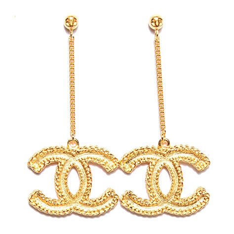 chanel earrings gold